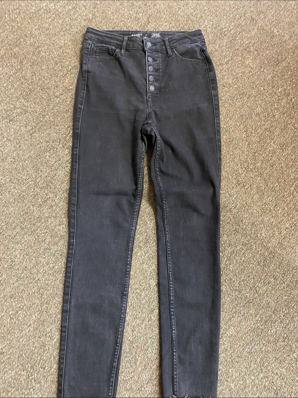 Old Navy Women Skinny Black Button-Fly Jeans